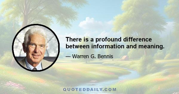 There is a profound difference between information and meaning.