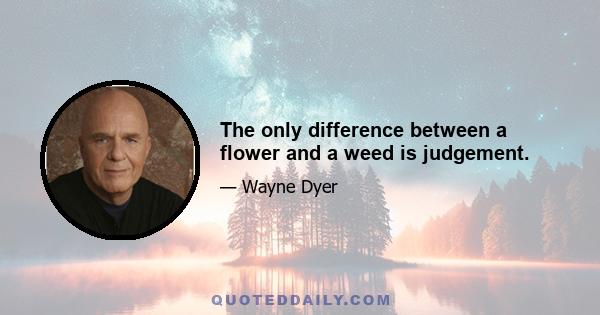 The only difference between a flower and a weed is judgement.