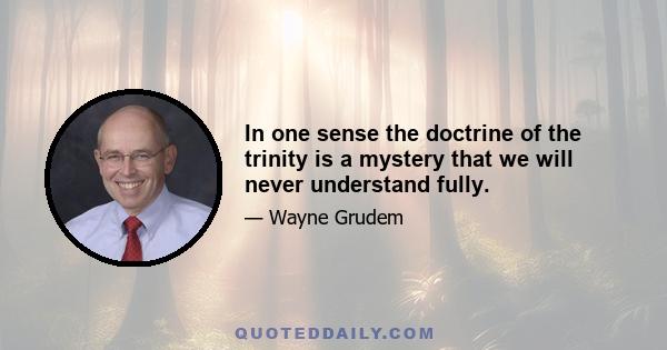 In one sense the doctrine of the trinity is a mystery that we will never understand fully.