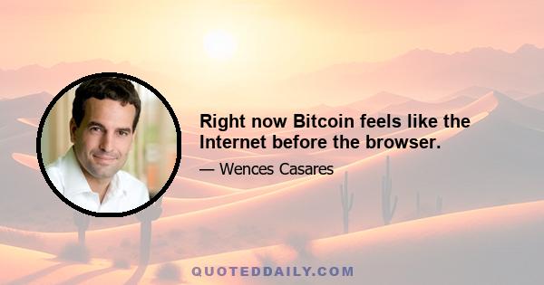 Right now Bitcoin feels like the Internet before the browser.