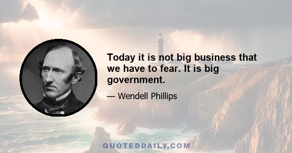 Today it is not big business that we have to fear. It is big government.