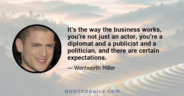 It's the way the business works, you're not just an actor, you're a diplomat and a publicist and a politician, and there are certain expectations.