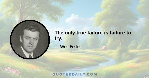 The only true failure is failure to try.