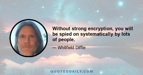 Without strong encryption, you will be spied on systematically by lots of people.