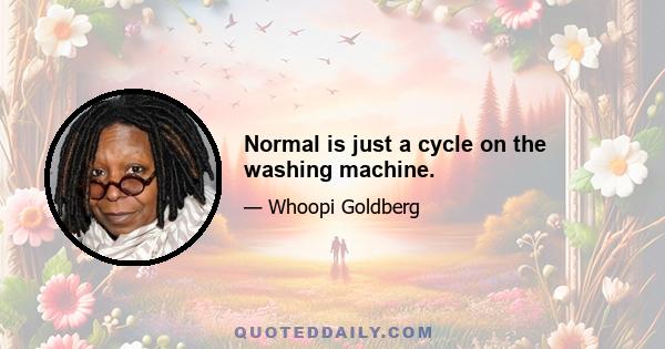 Normal is just a cycle on the washing machine.