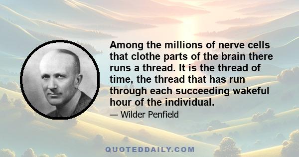 Among the millions of nerve cells that clothe parts of the brain there runs a thread. It is the thread of time, the thread that has run through each succeeding wakeful hour of the individual.