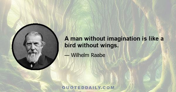 A man without imagination is like a bird without wings.