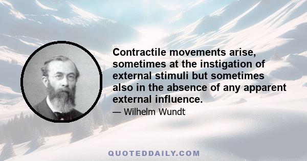 Contractile movements arise, sometimes at the instigation of external stimuli but sometimes also in the absence of any apparent external influence.