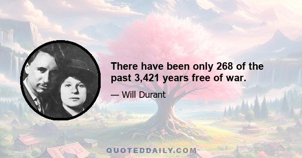 There have been only 268 of the past 3,421 years free of war.