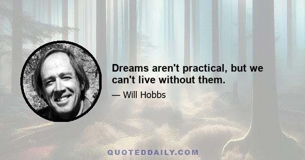 Dreams aren't practical, but we can't live without them.