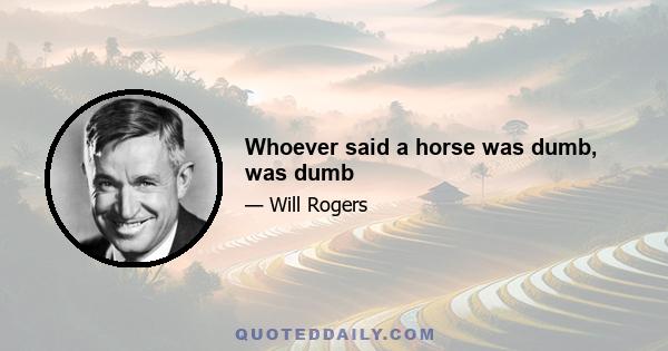 Whoever said a horse was dumb, was dumb