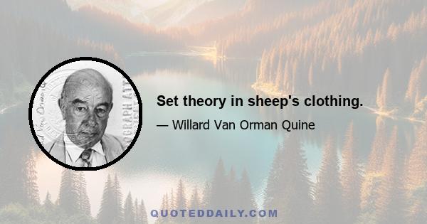 Set theory in sheep's clothing.