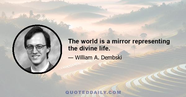 The world is a mirror representing the divine life.