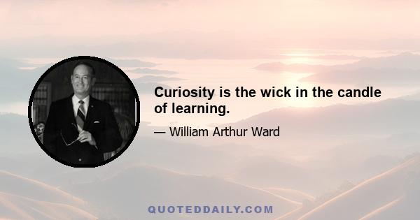 Curiosity is the wick in the candle of learning.