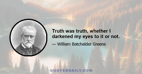 Truth was truth, whether I darkened my eyes to it or not.