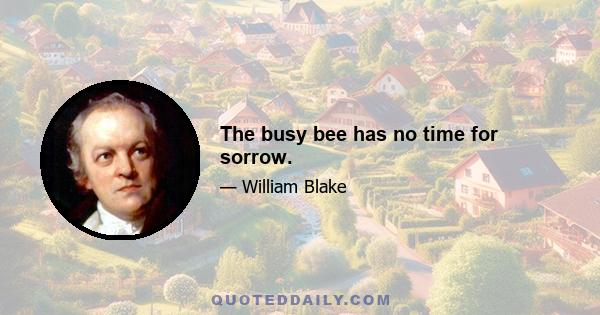 The busy bee has no time for sorrow.