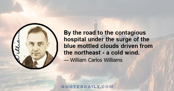 By the road to the contagious hospital under the surge of the blue mottled clouds driven from the northeast - a cold wind.