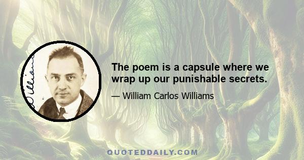 The poem is a capsule where we wrap up our punishable secrets.