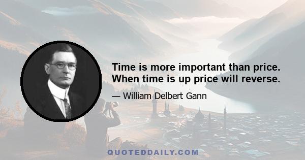 Time is more important than price. When time is up price will reverse.