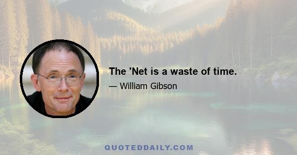 The 'Net is a waste of time.