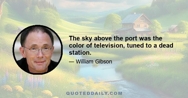 The sky above the port was the color of television, tuned to a dead station.