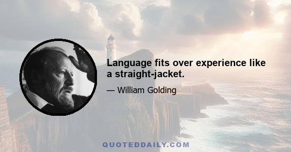 Language fits over experience like a straight-jacket.