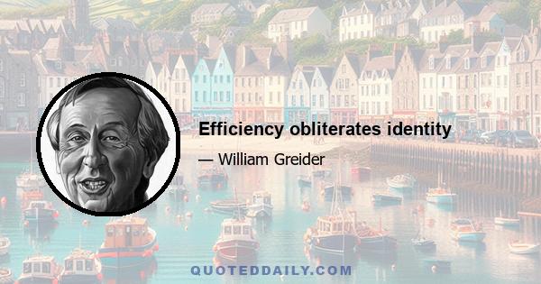 Efficiency obliterates identity