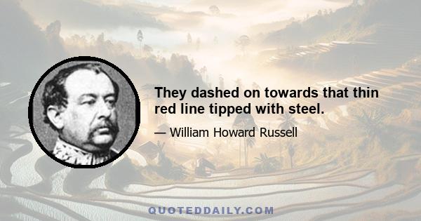 They dashed on towards that thin red line tipped with steel.