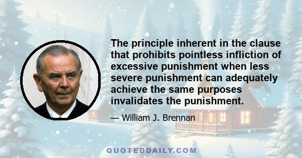 The principle inherent in the clause that prohibits pointless infliction of excessive punishment when less severe punishment can adequately achieve the same purposes invalidates the punishment.