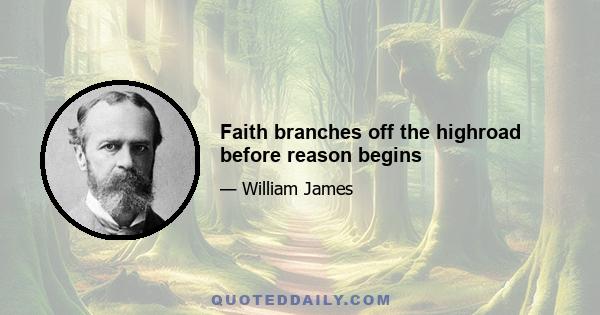 Faith branches off the highroad before reason begins