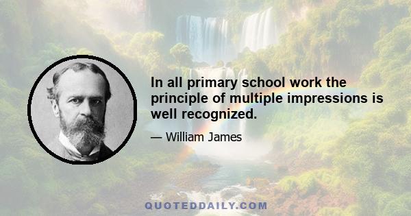 In all primary school work the principle of multiple impressions is well recognized.