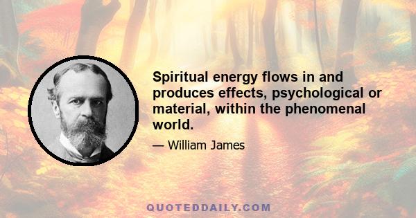 Spiritual energy flows in and produces effects, psychological or material, within the phenomenal world.