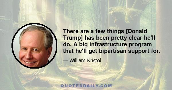 There are a few things [Donald Trump] has been pretty clear he'll do. A big infrastructure program that he'll get bipartisan support for.