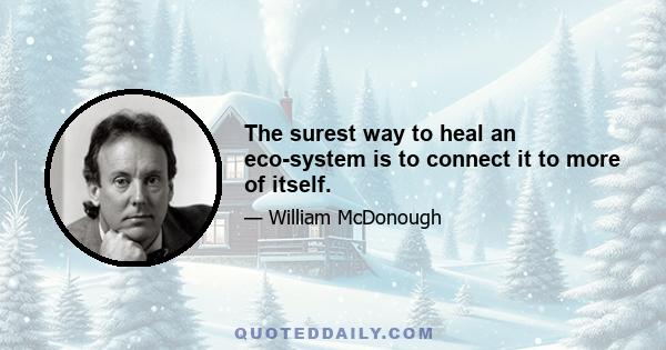 The surest way to heal an eco-system is to connect it to more of itself.