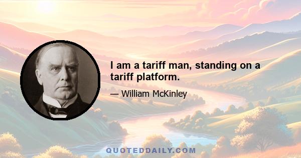 I am a tariff man, standing on a tariff platform.