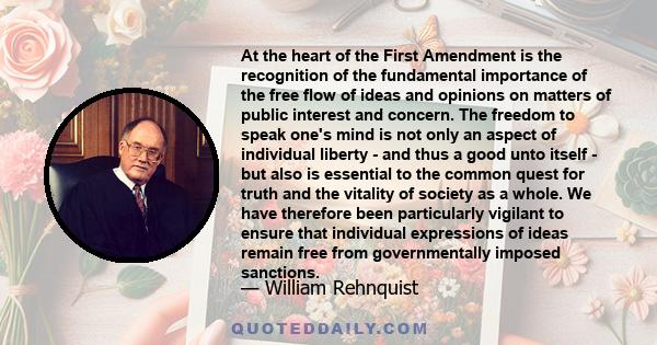 At the heart of the First Amendment is the recognition of the fundamental importance of the free flow of ideas and opinions on matters of public interest and concern. The freedom to speak one's mind is not only an