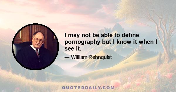 I may not be able to define pornography but I know it when I see it.