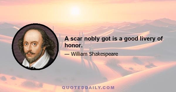 A scar nobly got is a good livery of honor.