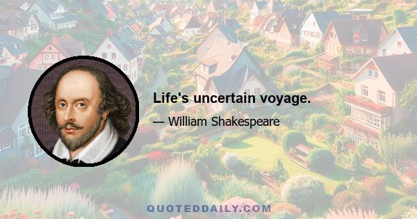 Life's uncertain voyage.