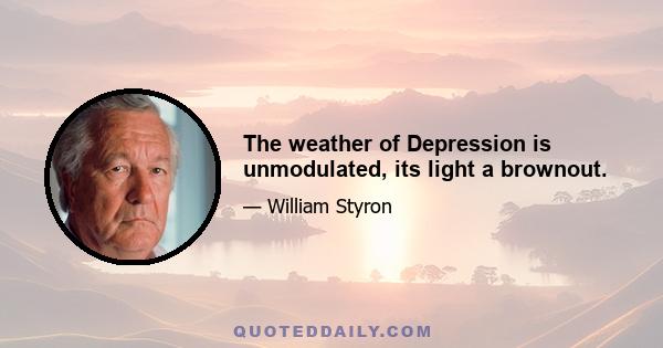 The weather of Depression is unmodulated, its light a brownout.