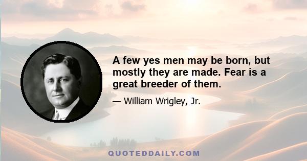 A few yes men may be born, but mostly they are made. Fear is a great breeder of them.