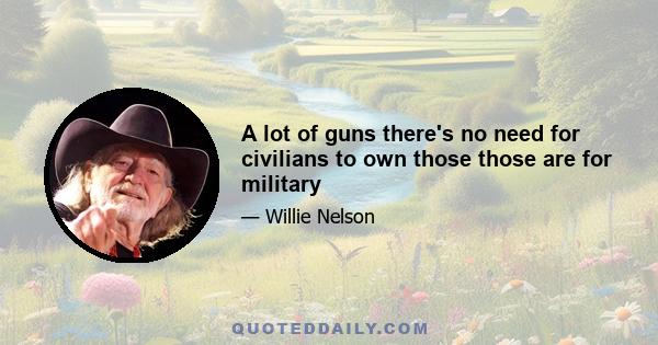 A lot of guns there's no need for civilians to own those those are for military