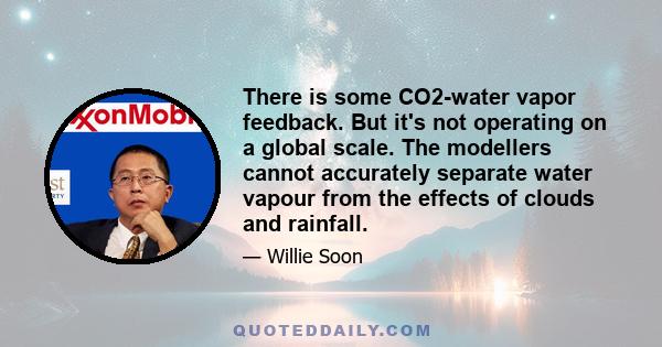 There is some CO2-water vapor feedback. But it's not operating on a global scale. The modellers cannot accurately separate water vapour from the effects of clouds and rainfall.