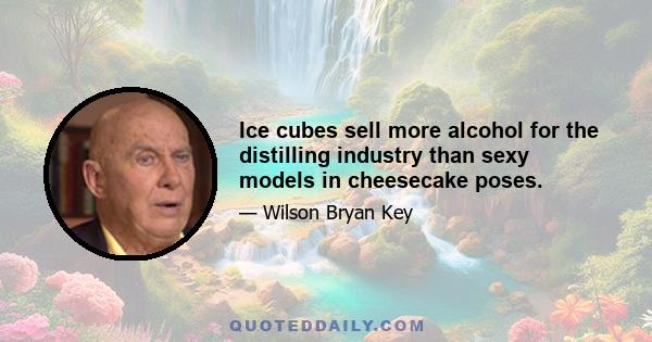 Ice cubes sell more alcohol for the distilling industry than sexy models in cheesecake poses.