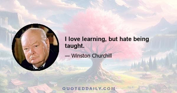 I love learning, but hate being taught.