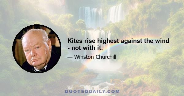 Kites rise highest against the wind - not with it.