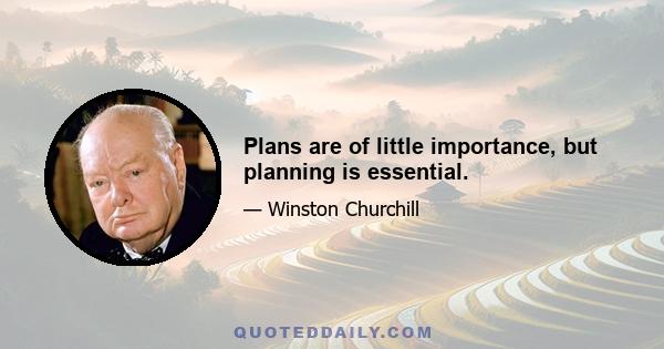 Plans are of little importance, but planning is essential.