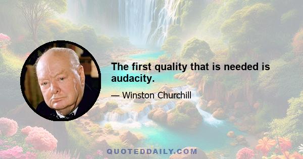 The first quality that is needed is audacity.