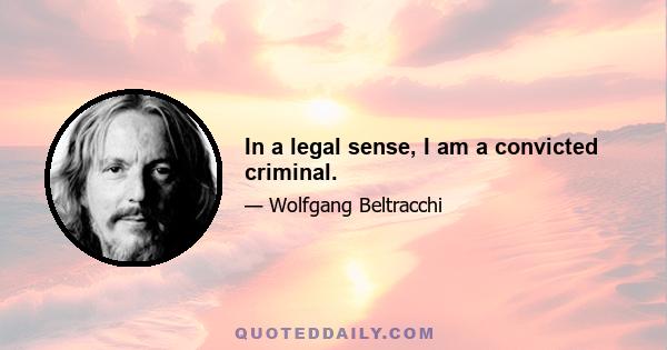 In a legal sense, I am a convicted criminal.