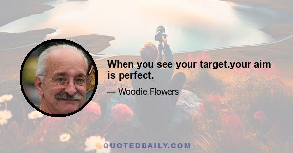 When you see your target.your aim is perfect.